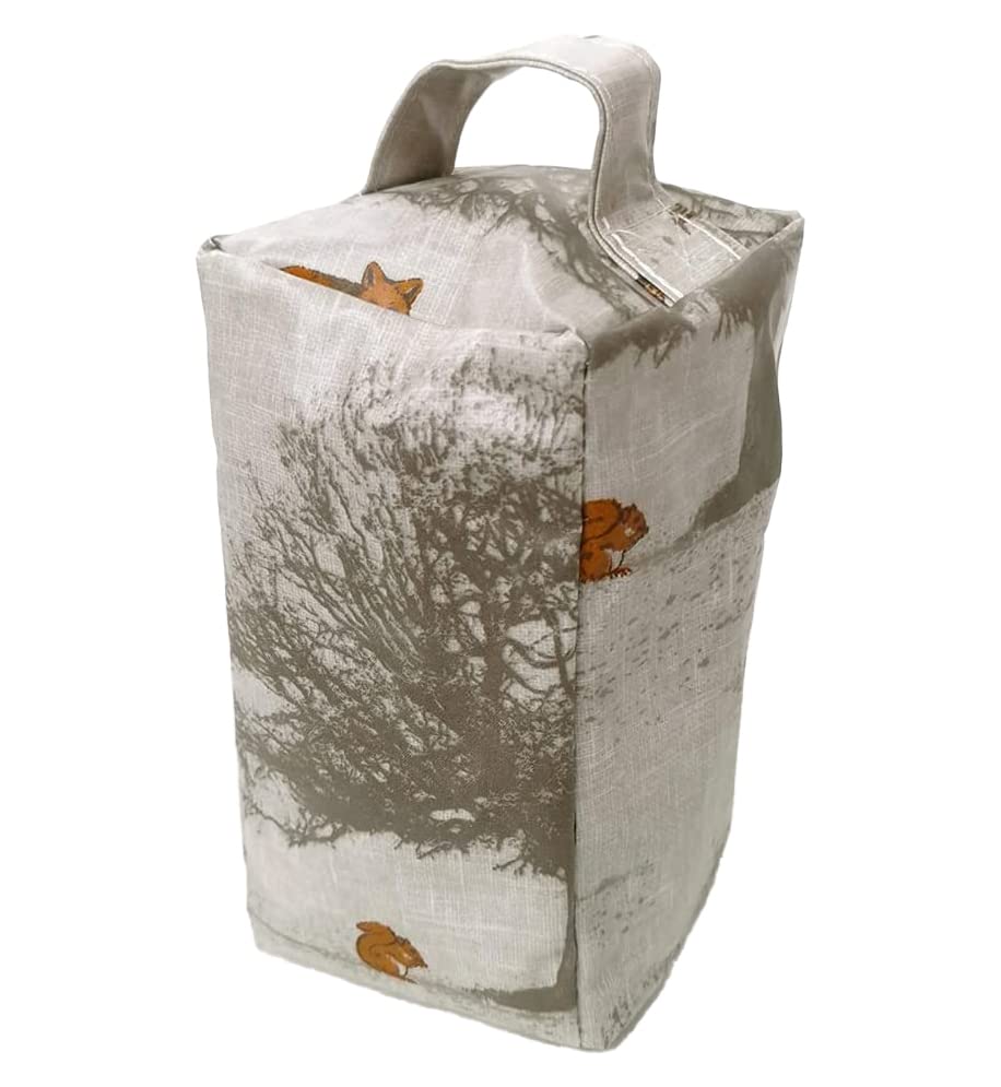 Fabric Door Stop, Tall Decorative Oilcloth Door Stopper for Outdoor, Indoor, Patio, Kitchen, Bedroom Use - 20cm/8in Tall Fabric Door Stop - Unfilled (Woodland Forest Animals)