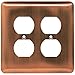 Franklin Brass 64069 Stamped Steel Round Double Duplex Outlet Wall Plate/Switch Plate/Cover, Antique Copper