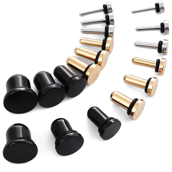 Twolobes Glas Stretching Kit - 6 Paar Ohr Tunnel Von 1,6mm Bis 5mm (14G-4G)