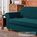 SUBRTEX Stretch Sofa Slipcover 2 Piece Sofa Cover 3 Seater Soft Couch Slipcover Washable Furniture Covers, Jacquard Fabric Small Checks(Turquoise,Sofa)
