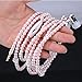 Cuitan In Ear Earphone For Apple For Android, 3.5mm Stereo Women Pearl Necklace Wired Headphone Headset Earbuds Earphones for iPhone iPad iPod Samsung Nokia LG Sony Huawei HTC MP3 Players etc - Pink