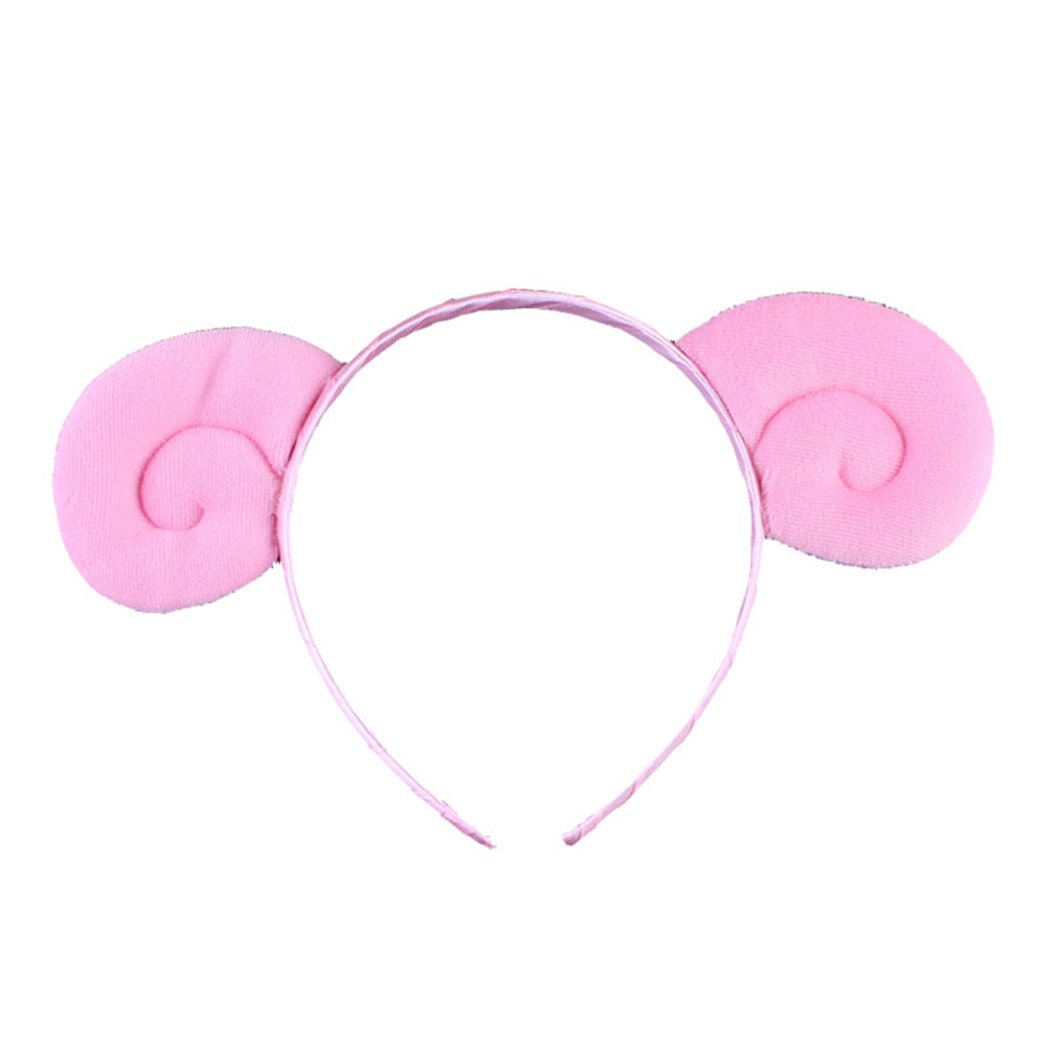 She's Shining Sheep Ears and Ram's Horn Headband Hair Bands Women's Party Fancy Dress Hair Accessories - Pink