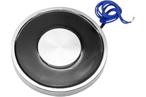 TOMSHIELE 200N 80 x 10mm 12V Round Electric Magnet, Solenoid Lifting Cylinder Electromagnet, Electric Magnets for Lifting