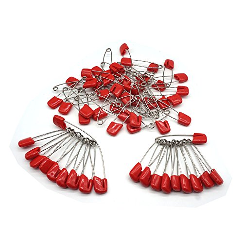 GTONEE Baby Safety Pins Secure Clips for Fastening Baby Clothes Diaper Napkins 50pcs 60PCS 30PCS (Red, 60 pcs)