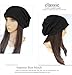 Ls Lady Slouchy Beanie Cotton Chemo Hat Beanie Lightweight Turban (Black)