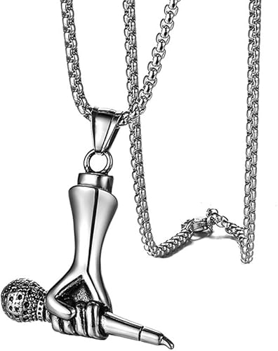 Amazon Ostory メンズネックレス お洒落な マイク メンズネックレス ペンダント サージカルステンレス ネックレス メンズ アクセサリー ネックレス 通販