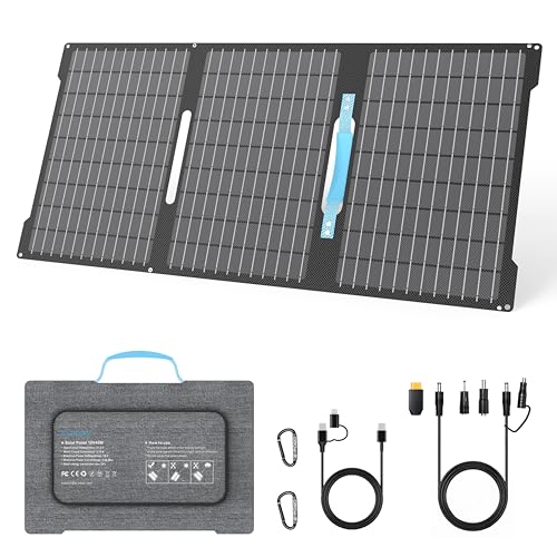 E-Powo 45W Tragbares Solarpanel Ladegerät Mit Usb-C Pd 3.0 &Amp; Usb-A Qc 3.0, Ip67 Wasserdicht Für Powerbank, Smartphone, Iphone, Android, Kamera, Camping Und Outdoor