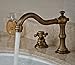 Rozin Antique Brass Widespread 3 Holes Bathroom Sink Faucet 2 Cross Knobs Lavatory Basin Mixer Tap