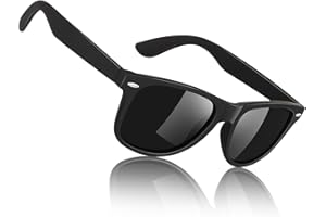 Sunier Polarized Sunglasses for Men and Women, Retro Square Matte Finish UV400 Protection Shades for Driving, Fishing