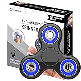 The Anti-Anxiety 360 Spinner Helps Focusing Fidget Toy [3D Figit] Tri-Spinner EDC Focus Toy for Kids & Adults - Best Stress Reducer Relieves ADHD Anxiety Boredom Metal Bearing (Black)