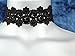 Twilight's Fancy Wide Floral Curl Venice Lace Choker Necklace (Black, Small)