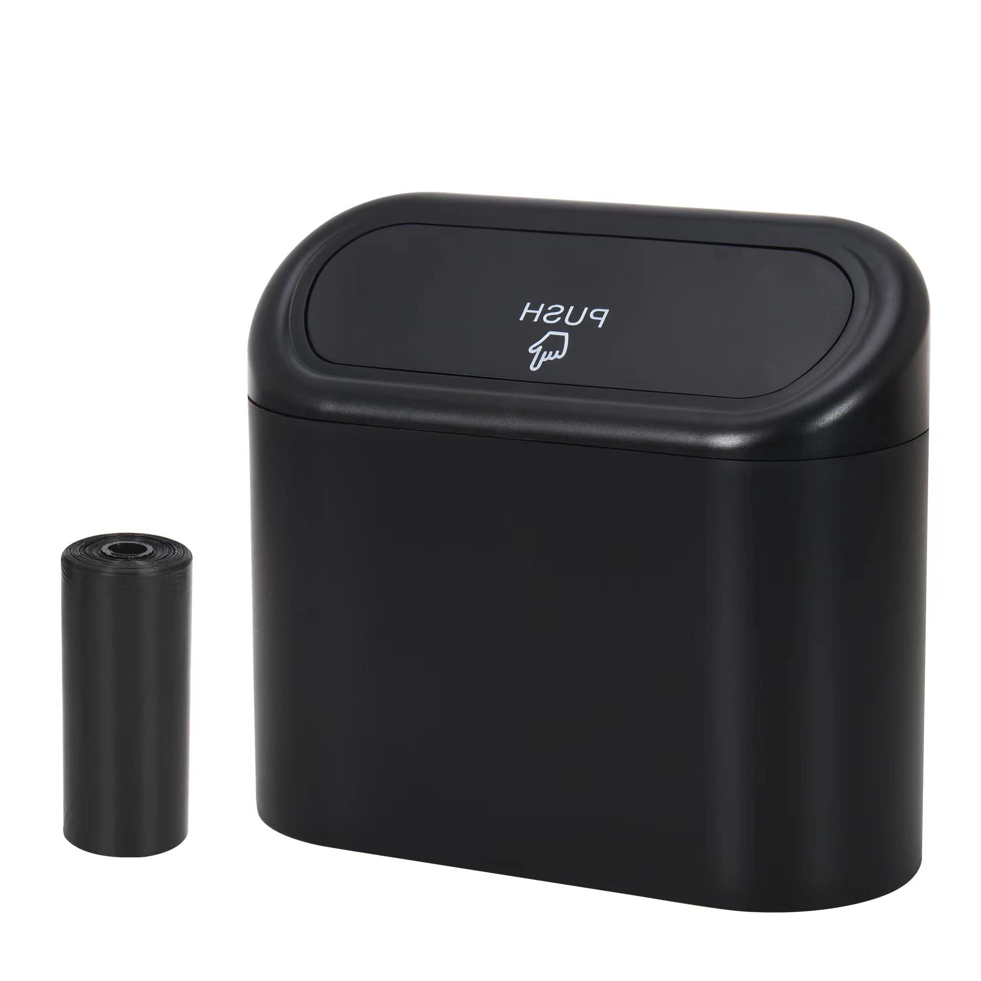 Photo 1 of Hanging Car Trash Can with Lid - Portable Mini Waterproof & Odor-Resistant Garbage Bin for Car Door/Office/Home, Plastic Desktop Wastebasket Auto Trash Can