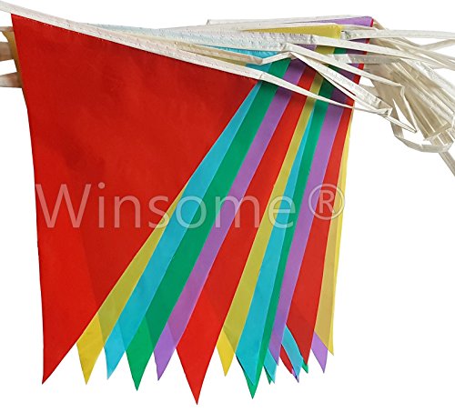 Winsome Multi Coloured Pvc Plastic Bunting Banner 10 Metre Long 20