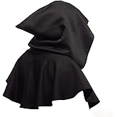 BAOYOU Witch Cowl Hat, Halloween Grim Cowl Cloak Cosplay Costumes, Vintage Medieval Cowl Hat, Sorcerer Wicca Pagan Hood Cosplay