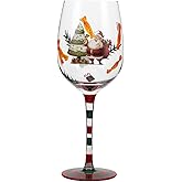 Christmas Wine Glasses with Stem, Cute Red Santa Claus Glass Christmas Wine Goblets Cups for Home Bar and Nightclub, Cocktails Glasses Goblet for Xmas Holiday Wineglass (Red)
