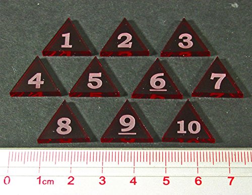 Mini Numbered Triangles, Translucent Red #1-10 (10)