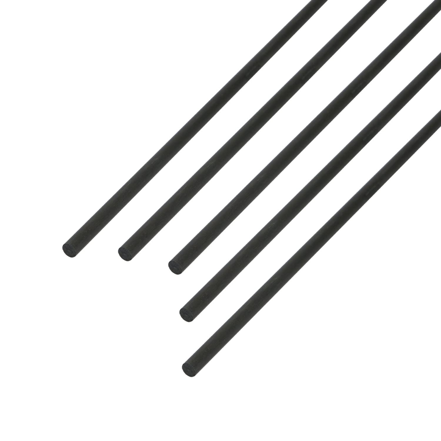 Ohamtes 5Pcs 1mm Diameter Carbon Fiber Rod, 400mm Length, DIY Article Frame or Support Rod