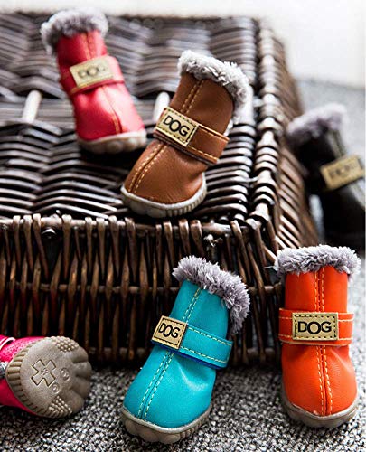 Zerotone Warm Velvet Dog Snow Boots Waterproof Anti Slip Small