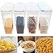BAKHUK Cereal Storage Container - Large Sealed Cans 4L (136oz) in 4 Colors, with Stickers and Brushes, for Cereals, Flour, Coffee, Pet Food, etc.
