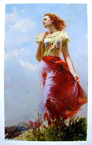 Artwork by Pino Daeni Windswept Hand Signed Limited Edition Giclee Print. After the Original Painting or Drawing.