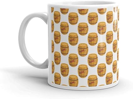 Amazon Co Jp シームレスパターン 表面 木製 ラムの樽 海賊 水マグカップ セラミック 11オンス ホーム キッチン