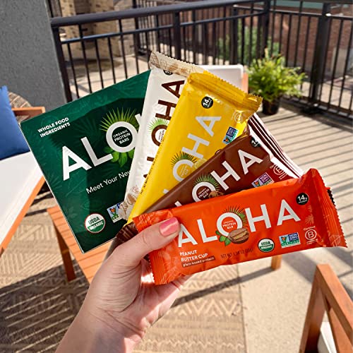 ALOHA Organic Plant Based Protein Bars Trial Pack 4 Flavors 1.98oz