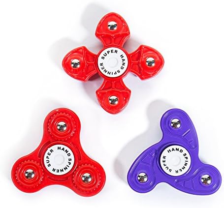 Hand Spinner Fidget New Popular Relieve Stress Plastic finger Spinner for Kids 2017(3 PCS Red/Red/Purple)