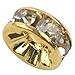 Leegoal (TM) Crystal Rondelle Spacer Bead Gold Plated 8mm Crystal (Golden,100pcs)
