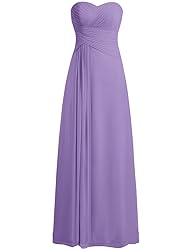 JAEDEN Women's Chiffon Sweetheart Pleat Strapless
