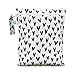 Bumkins Waterproof Wet Bag, Washable, Reusable for Travel, Beach, Pool, Stroller, Diapers, Dirty Gym Clothes, Wet Swimsuits, Toiletries, Electronics, Toys, 12x14 - Black Hearts
