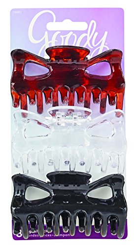 Goody Large Claw Hair Clips, Assorted Colors, 3-count(1942440)