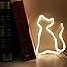 Decorative LED Cat Shaped Neon Night Light Wall Decor Lamp for Children's Room Party Christmas Wedding Decoration (Neon Cat - Warm White)