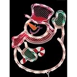 Impact Innovations Christmas Lighted Window Decoration, Waving Snowman (94996D)