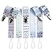 Liname Pacifier Clip for Boys - 5 PACK - Premium Quality & Modern 2-Sided Design - Pacifier Clips Fit all Pacifiers & Soothers - Perfect Baby Shower Gift
