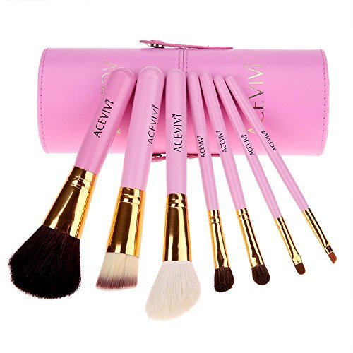 Goodfans Fashion Women 7pcs Makeup Cosmetic Tools Powder Foundation Blush Brush Brushes Set in Barrel（US STOCK）