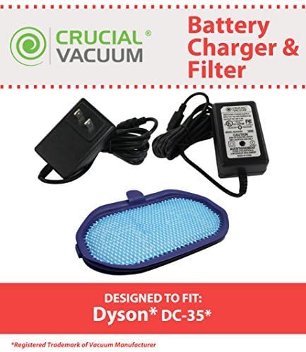 Dyson DC35 Filter &amp; DC30 DC31 DC30 DC34 DC35 DC44 DC45 DC56 DC57 AC Power Adapter Charger, Designed &amp; Engineered by Crucial Vacuum