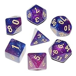 DND Dice 7Pieces, Cosmic Purple Blue Mixed