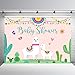 MEHOFOTO Llama Girl Baby Shower Photo Studio Booth Background Pink Fiesta Cactus Mexican Llama Mama Señorita Photography Backdrops Banner for Cake Table Supplies 7x5ft