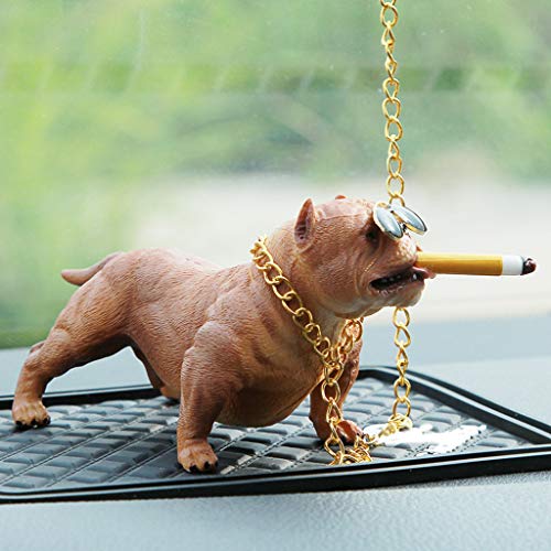 Sonmer Bully Dog Car Interior Pendant Ornaments, Home Office Decor Toys (Brown) - Thumbnail 2
