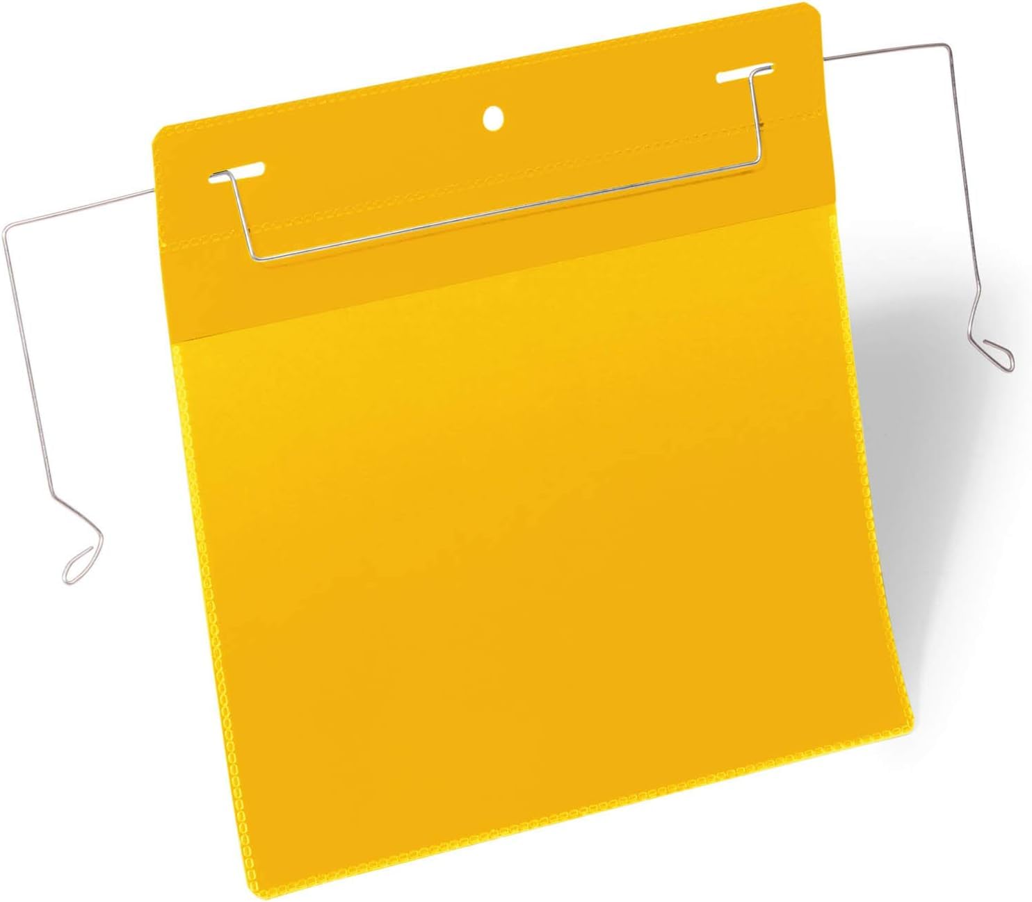 Durable Document Pocket with Wire Hanger A5 Landscape, Pack of 50 Pieces, Yellow