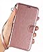 ERAGLOW Galaxy J7 2018 Case/J7 V 2nd case/J7 Refine/J7 Star/J7 Aero/J7 Crown/J7 Top/J7 Aura/J7 Eon Case, Luxury PU Leather Wallet Flip Protective Case Cover for Samsung Galaxy J737 (Rose Gold)