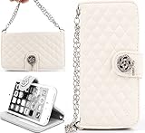 6s Plus Case,6s Plus Leather,6s Plus Leather Case,iPhone 6s Plus 5.5 Case,Addigital 3D Bling PU Leather Case Cover For iPhone 6s Plus 5.5 inch With Strp For Girls White