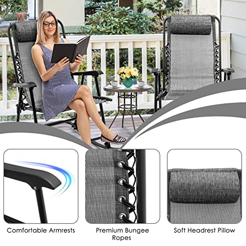 Goplus Folding Rocking Chair, Zero Gravity Rocking Camping Chair with