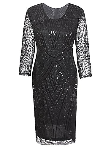 Vijiv women 1920s gatsby beaded sequin long sleeve art …