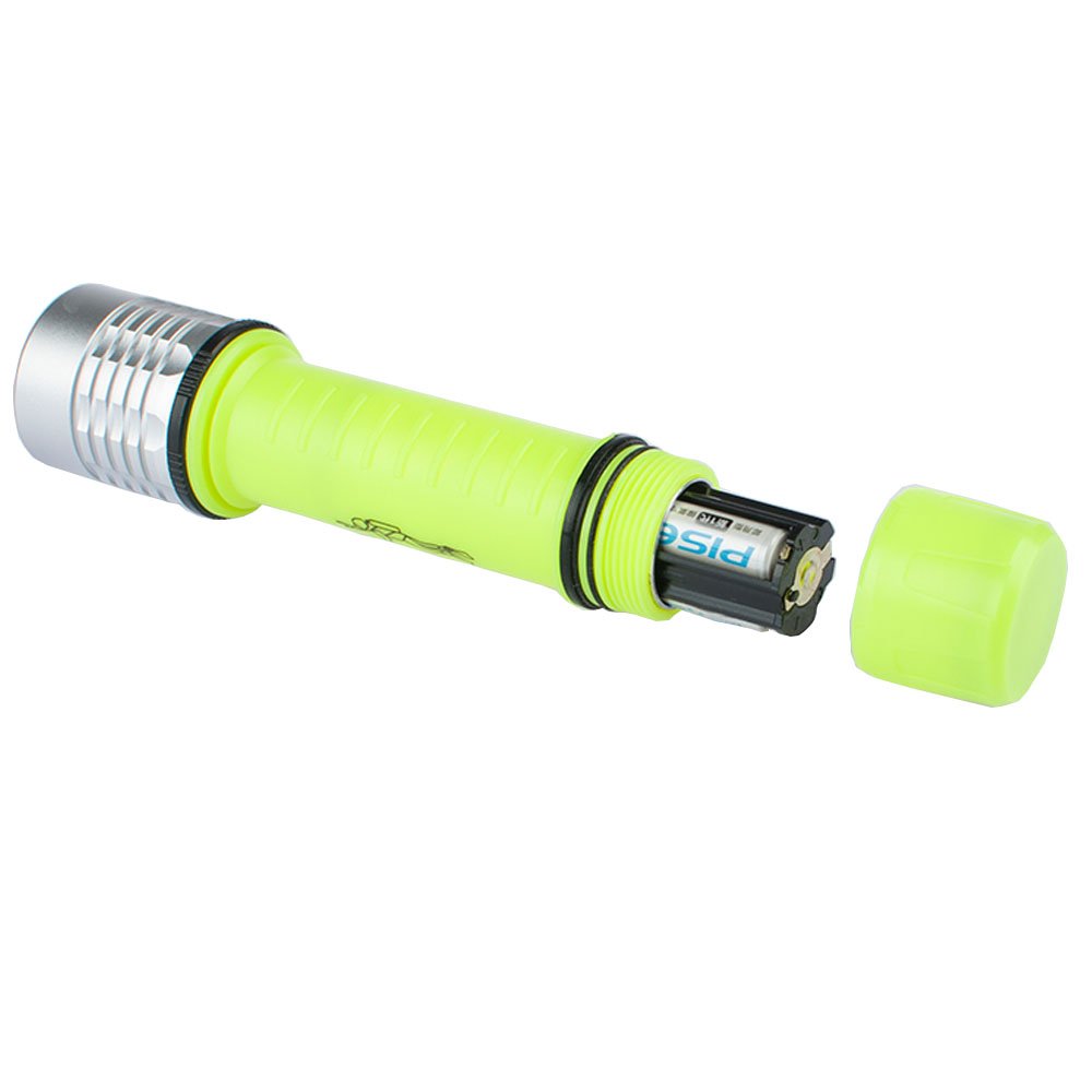 Three trees Underwater Diving Flashlight，3W 110 Lumens Waterproof LED Light，Slide Switch Safety Waterroof Underwater Buckle Flashlight，For Scuba Diving Outdoor Under Water Sports