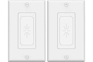 VCELINK Wall Plate Cable Pass Through, Single Gang Decorator Wall Plate Cover, Flexible Rubber Wall Grommets Insert for Low Voltage Cables, Wall Mount TV, Home Theater System, White (White-2 Pack)