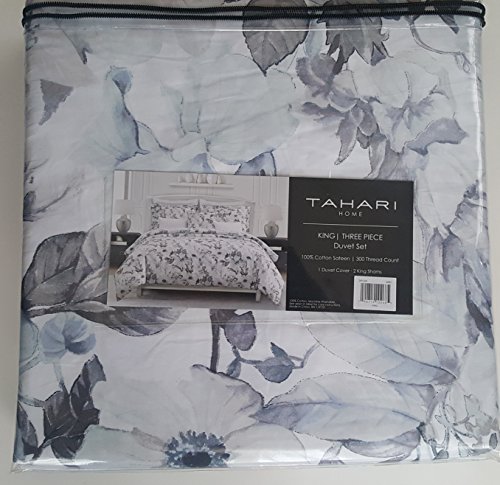 Tahari Home King Duvet Cover Set 3 Piece Luxury Cotton Sateen