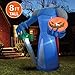 Joiedomi Halloween 8 FT Inflatable Pumpkin Knight with Build-in LEDs Blow Up Inflatables for Halloween Party Indoor, Outdoor, Yard, Garden, Lawn Decorations