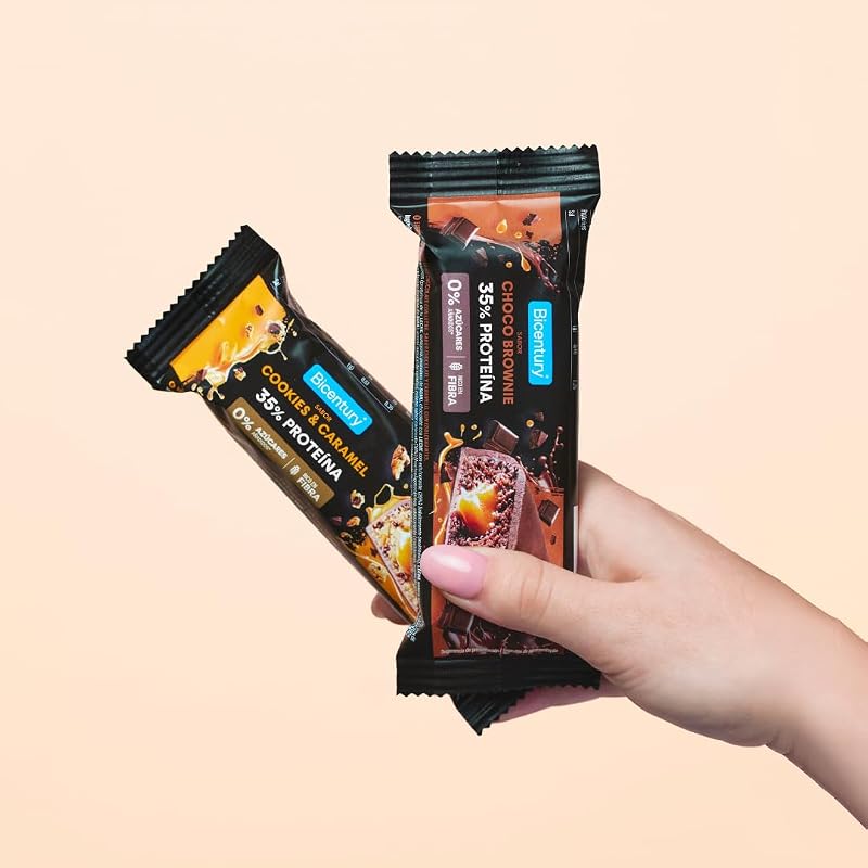 Barritas Proteicas Choco Brownie 20g Proteína | Pack 12 Barritas | Sin Azúcares Añadidos | Alto en Fibra | Snack Fitness Rico en Proteínas