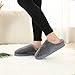 HOMOSEAL Women's Slippers Washable Closed Toe Ultra Lightweight Cotton Indoor Slipper, Grey, M/US 9-10/EUR 40-41